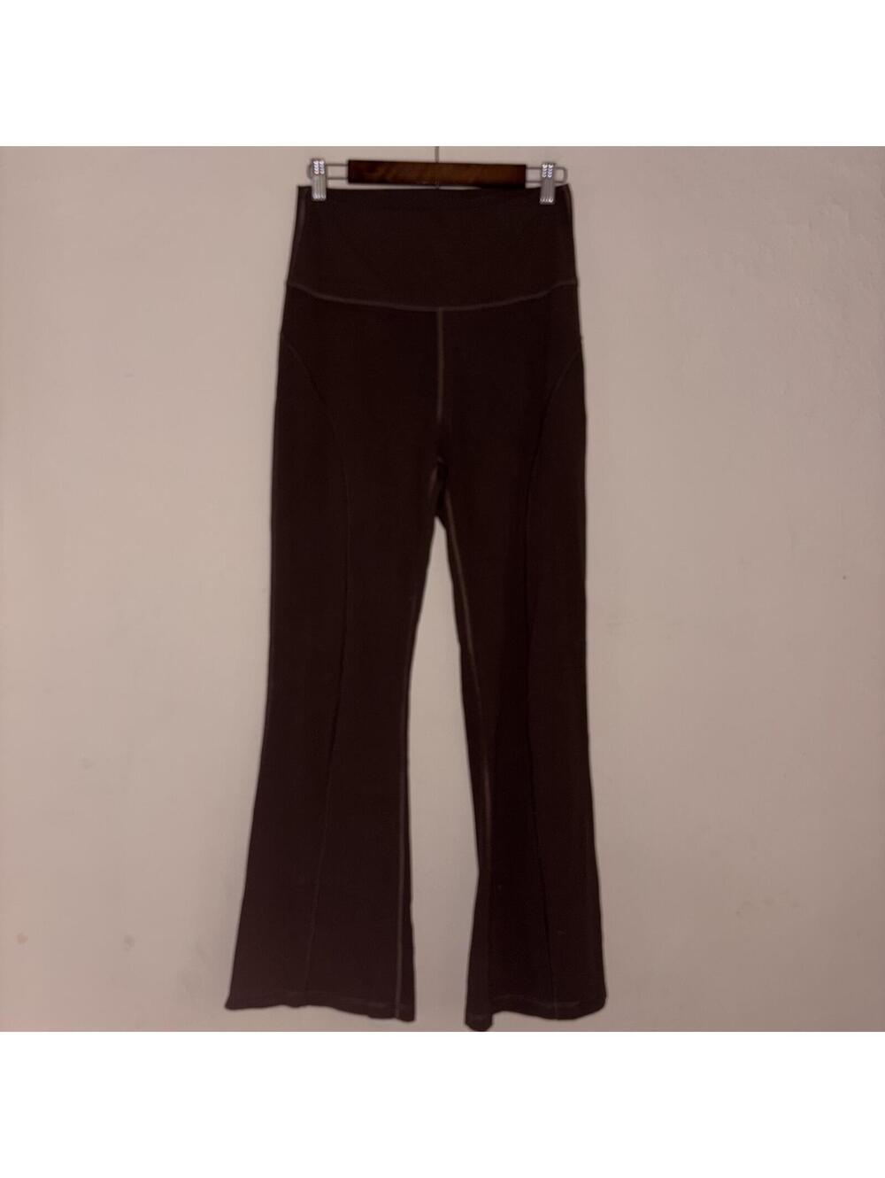 Gold Hinge High-Rise Athletic Flare Leggings - Brown - yoga pants L